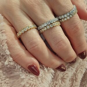 NEW Bezel Mount Stainless Steel Eternity Rings - Multiple Sizes